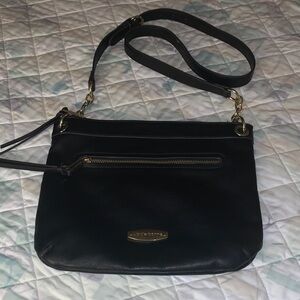 Liz Claiborne Elegant Black Leather Crossbody Bag